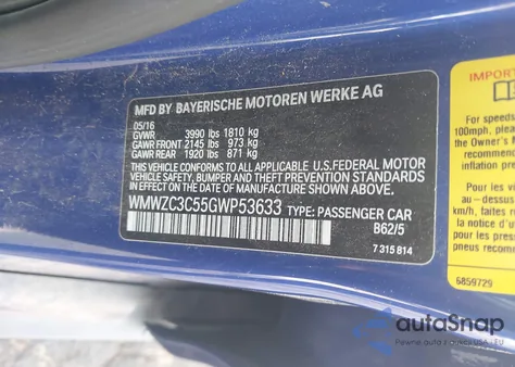 2016 Mini Countryman Cooper S z USA, uszkodzony, nr VIN WMWZC3C55GWP53633